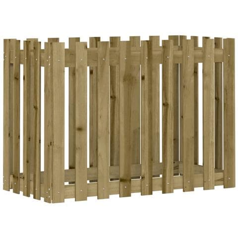 Fioriera Da Giardino Recinzione 100x50x70 Cm In Pino Impregnato - Foto 2