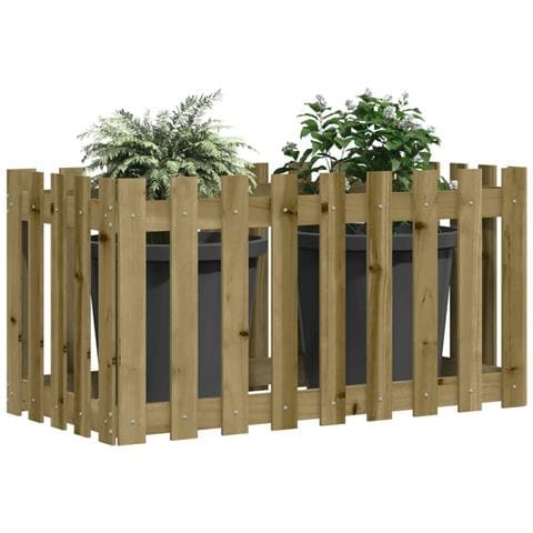 Fioriera Da Giardino Recinzione 100x50x70 Cm In Pino Impregnato - Foto 3