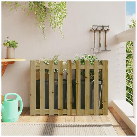 Fioriera Da Giardino Recinzione 100x50x70 Cm In Pino Impregnato - Foto 1