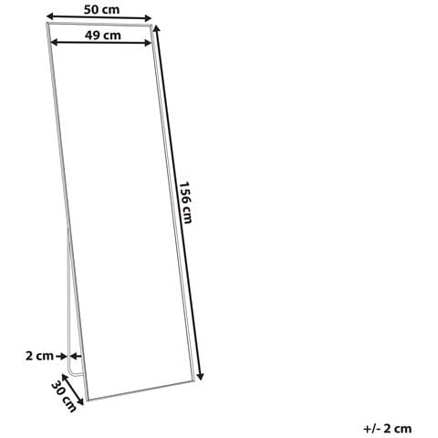 Specchio Da Terra Vetro E Metallo Oro 50 X 156 Cm Beauvais - Foto 2