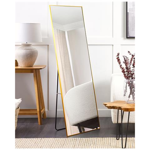 Specchio Da Terra Vetro E Metallo Oro 50 X 156 Cm Beauvais - Foto 1