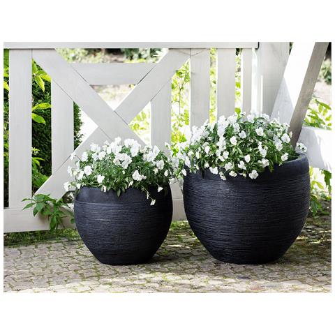 Vaso Pietra Nero 50 X 50 X 39 Cm Zakros - Foto 1