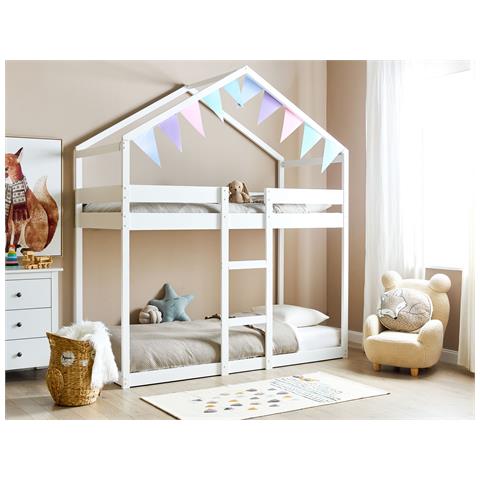 Letto A Castello Legno Bianco 90 X 200 Cm Labatut - Foto 1