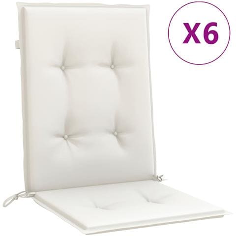 Cuscini Sedia Schiena Bassa 6 Pz Crema Mélange 100x50x4 Tessuto - Foto 2