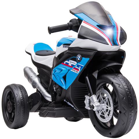 Moto Per Bambini 18-60 Mesi Modello Bmw Hp4 Con Fari, Musica E Pedali, In Pp E Metallo, 82.5x42x54 Cm, Blu - Foto 1