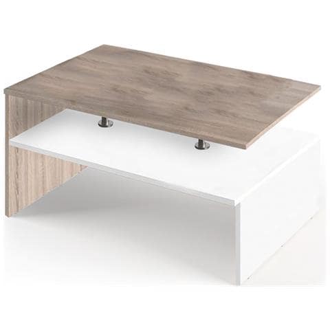 Tavolino Divano Salotto Rettangolare Design Moderno Legno Mdf 2 Ripiani - Foto 1