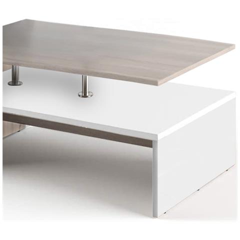 Tavolino Divano Salotto Rettangolare Design Moderno Legno Mdf 2 Ripiani - Foto 5