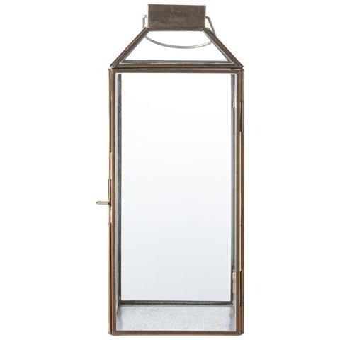 Lanterna Mysore - Ottone - Vetro - 13,5x13,5x35 Cm - Foto 1