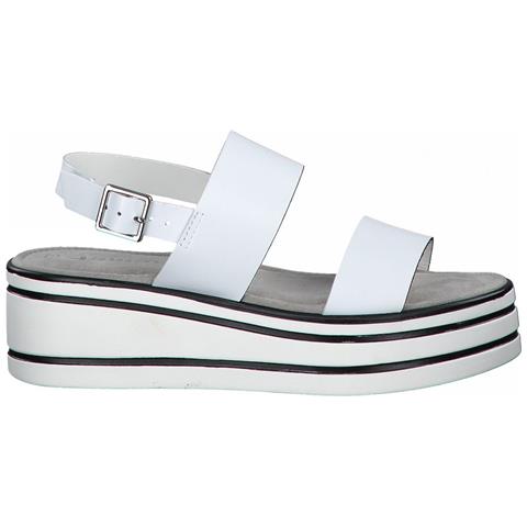 White Casual Wedges Sandali Pelle Scarpe Donna Bianco Eu 38, 28330 100 - Foto 1
