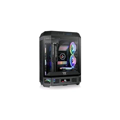 The Tower 600 Midi Tower In Vetro Temperato Nero - Foto 1