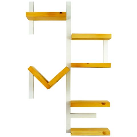 Mensola Home In Ferro E Legno Cm 43x72 Libreria Parete Attrezzata - Foto 1