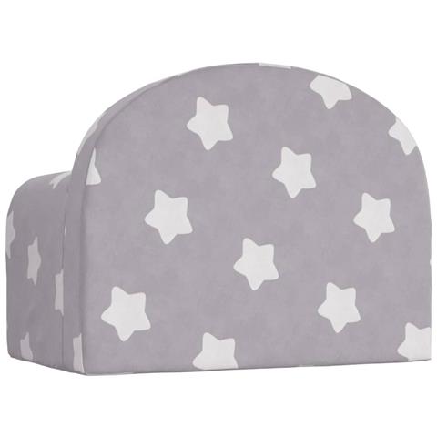 Divano Letto Bambini Grigio Chiaro con Stelle Morbido Peluche - Foto 2