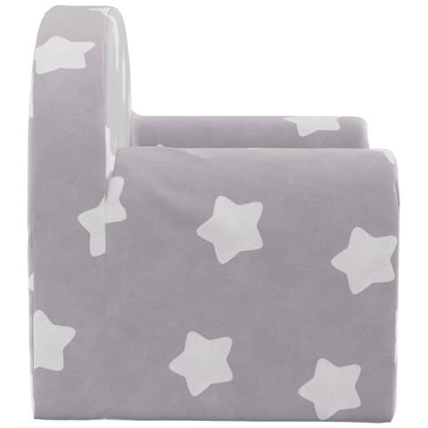 Divano Letto Bambini Grigio Chiaro con Stelle Morbido Peluche - Foto 8