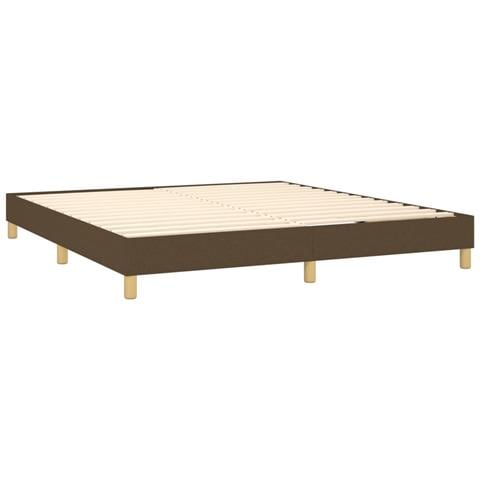 Letto a Molle Materasso e LED Marrone Scuro 160x200 cm Tessuto - Foto 2