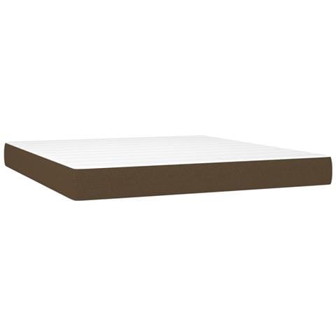 Letto a Molle Materasso e LED Marrone Scuro 160x200 cm Tessuto - Foto 8
