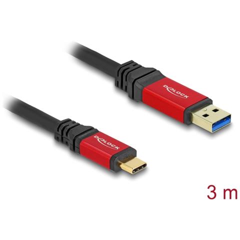 Cavo USB 10 Gbps USB Tipo-A maschio per USB Type-C maschio 3 m metallo rosso - Foto 2