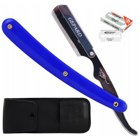 Rasoio A Mano Da Parrucchiere/barbiere Gepard Per La Rasatura Azzurro - Foto 1