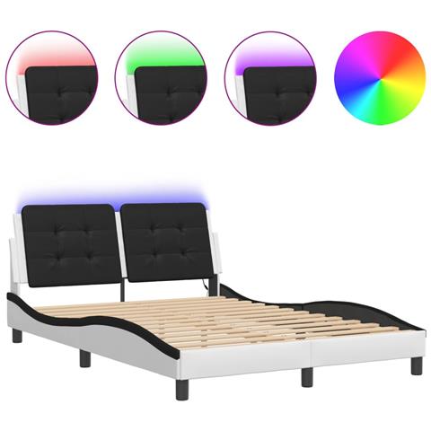 Giroletto Con Luce Led Bianco E Nero 140x200 Cm In Similpelle - Foto 2