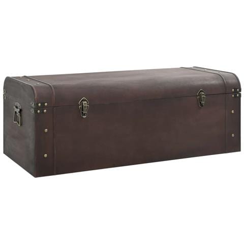 Scrigno Tesoro Chiusure Marrone Scuro 110x50x39,5cm Compensato - Foto 2