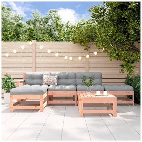 Set Salotto Da Giardino 6 Pz In Legno Massello Di Douglas - Foto 1