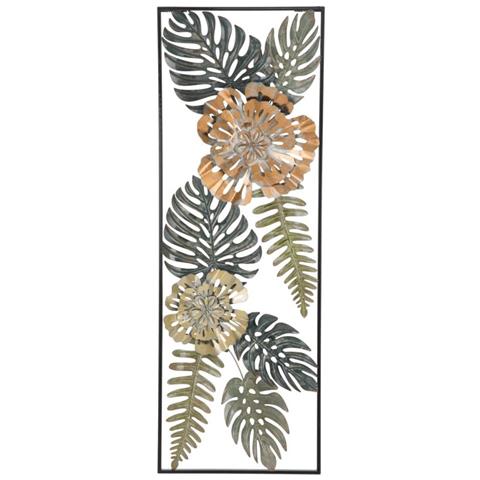 Decorazione In Metallo 3d Foglia 40 - Multicolore - Metallo - 30,5x3x88,5 Cm - Foto 1