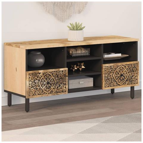 Lusso Casadino - Mobile Porta Tv 100x33x46 Cm In Legno Massello Di Mango - Foto 8