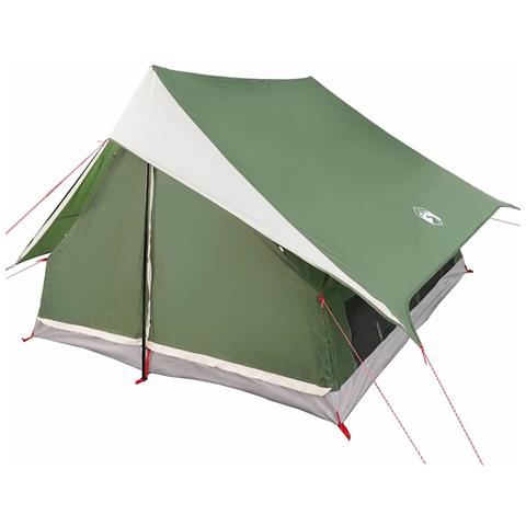 Tenda Familiare A-Frame per 7 Persone Verde Impermeabile - Foto 1