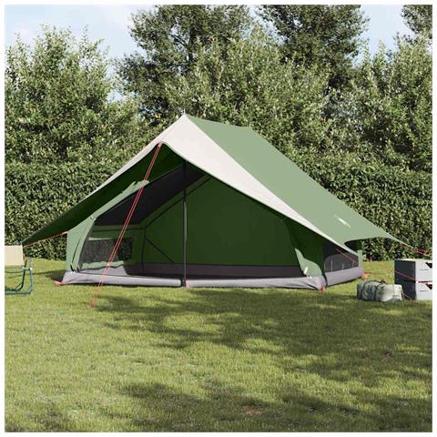 Tenda Familiare A-Frame per 7 Persone Verde Impermeabile - Foto 2
