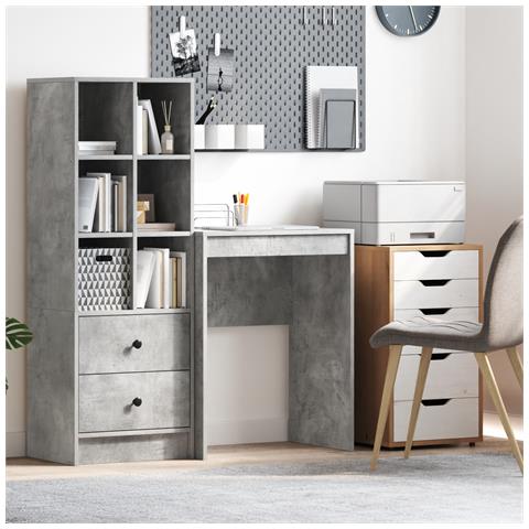 Scrivania Grigio cemento Truciolare 60 x 40 x 76 cm Scrivania - Foto 2