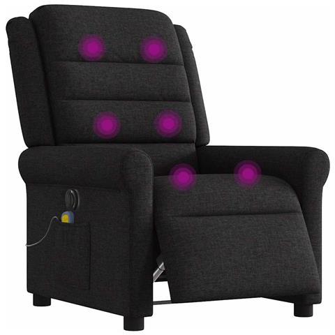 Poltrona Massaggiante Reclinabile Elettrica Nera in Tessuto - Foto 2
