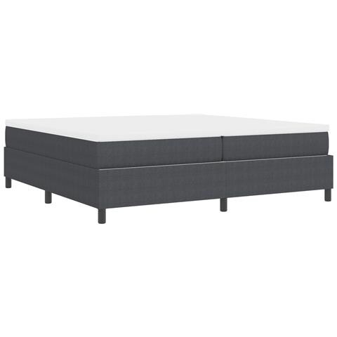 Letto con Rete a Molle e Materasso Grigio Scuro 200x200 cm Tessuto in Corduroy - Foto 9