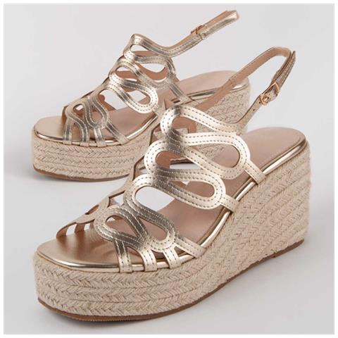 Sandalo Wedge Sparto Salia2 Oro. - Foto 1
