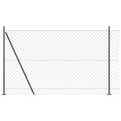 Recinzione in rete metallica con 7 pali flangiati 1.4x10 m in acciaio zincato - Foto 1