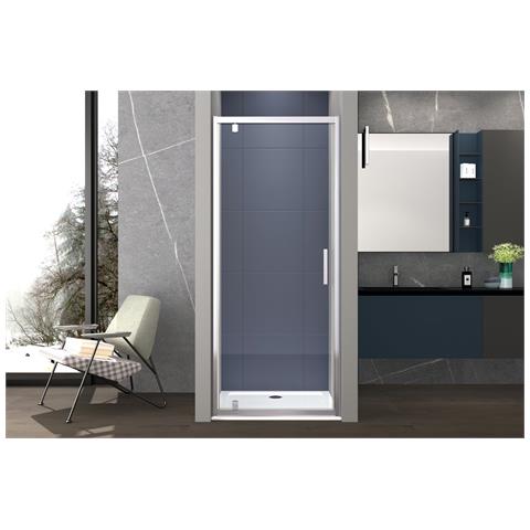 Porta Doccia 80 Cm Nicchia Porta Battente H195 Cm Giulia Cromato - Foto 1