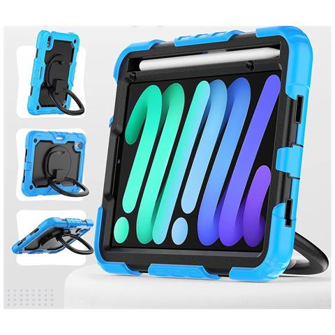 Custodia Per Ipad Mini 6 8,3” Con Supporto E Alloggiamento Per Stilo Blu - Foto 2