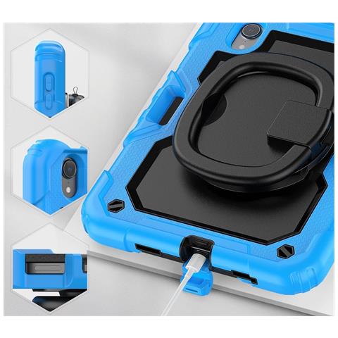 Custodia Per Ipad Mini 6 8,3” Con Supporto E Alloggiamento Per Stilo Blu - Foto 4