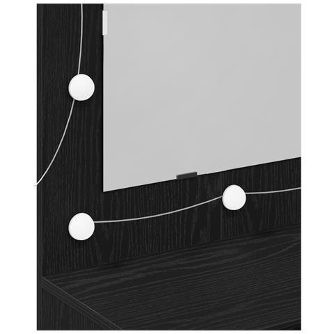 Armadio Specchio LED in Rovere Nero - 90x31,5x62 cm - Foto 9