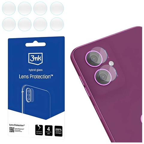 4 Lotti Di Protezioni Per Obiettivo Fotocamera Per Motorola Moto G55 5g Vetro Ibrido, Trasparente - Foto 5