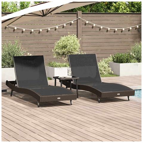 Lettini prendisole 3 pcs Marrone 40 x 40 x 40.5 cm polyrattan - Foto 2