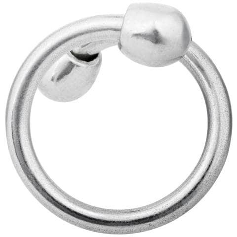 Anello A Doppia Sfera In Ottone Placcato Argento 925 - Foto 2