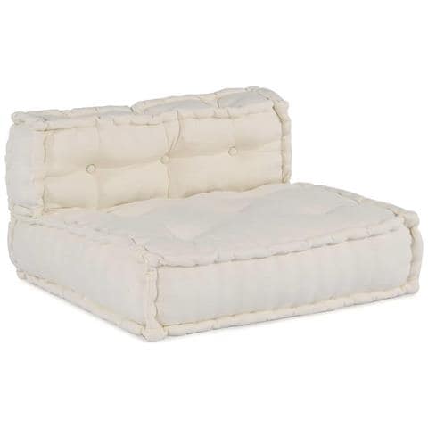 Divano modulare 4 pcs Crema Tessuto - Foto 2