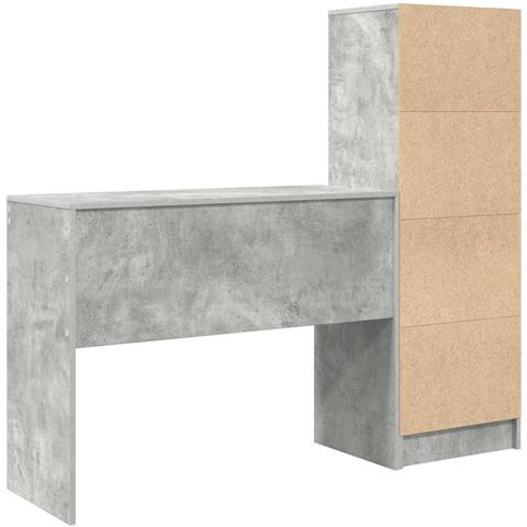 Scrivania con Spazio di Archiviazione 2 pcs Grigio cemento - Foto 9
