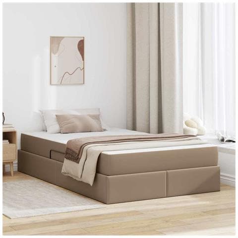 Letto con contenitore e materasso Cappuccino 120 x 200 cm - Foto 2