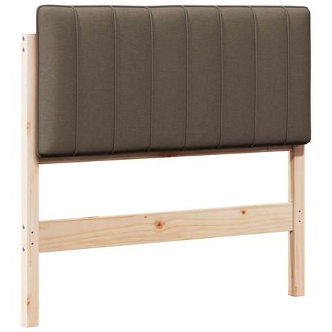 Testiera imbottita Marrone e taupe 90 cm Pino massello - Foto 1