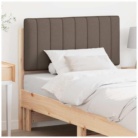 Testiera imbottita Marrone e taupe 90 cm Pino massello - Foto 2
