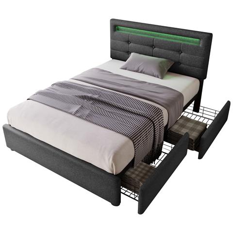 Letto Singolo Con Led Telecomandato A Colori, Design Elegante E Comfort Superiore - Foto 1