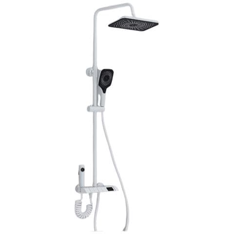 Colonna doccia, Blackswan, tipo M170, modello bianco regolabile, con display LCD, tubo nascosto e doccia a pressione, misura 120 cm - Foto 1