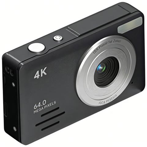Fotocamera Digitale 4k 64mp Con Zoom 18x - Fotocamera Da Viaggio Per Selfie Entry-level Black - Foto 1