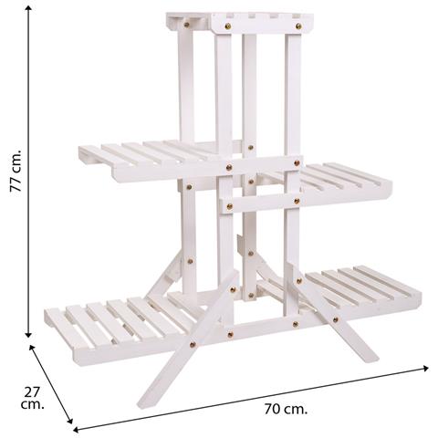 Scaffale Espositiva In Legno Bianco 70x27x77h - Foto 7