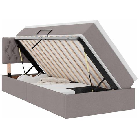 Letto con contenitore e LED con led Talpa 90 x 200 cm Tessuto - Foto 1